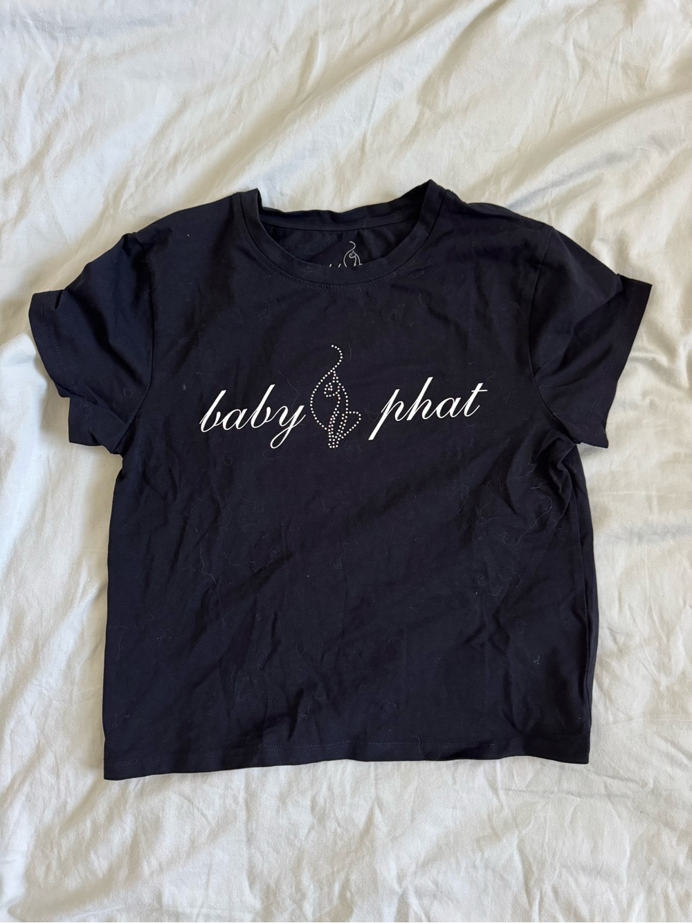Baby Phat Black Tee with Rhinestone Logo